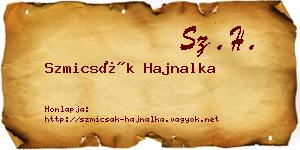 Szmicsák Hajnalka névjegykártya